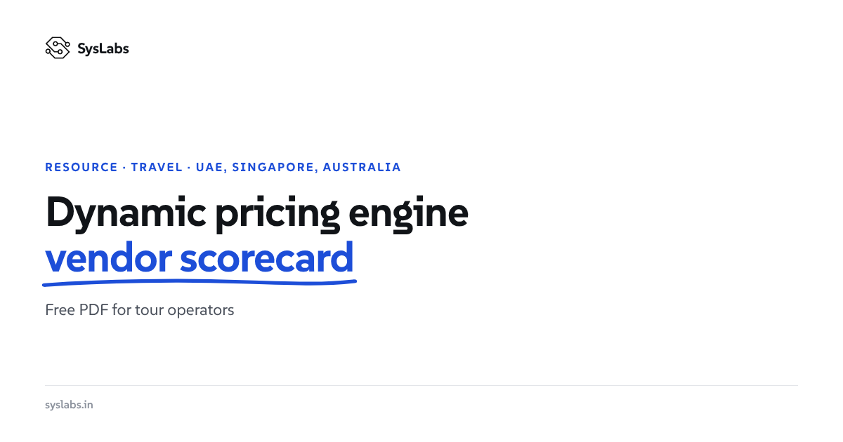 Dynamic Pricing Engine Vendor Evaluation Scorecard for Tour Operators